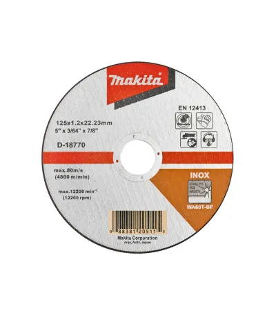 Makita Tanka rezna ploča za nehrđajući čelik ravna 125 mm D-18770