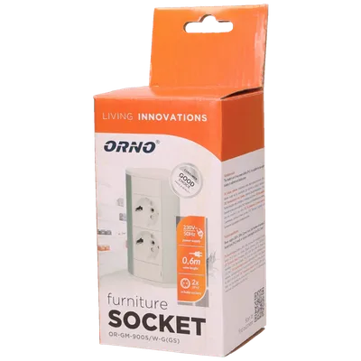 Orno Produžni kabel sa 2 x Schuko utičnice, ugradbena - OR-GM-9005/W-G(GS)