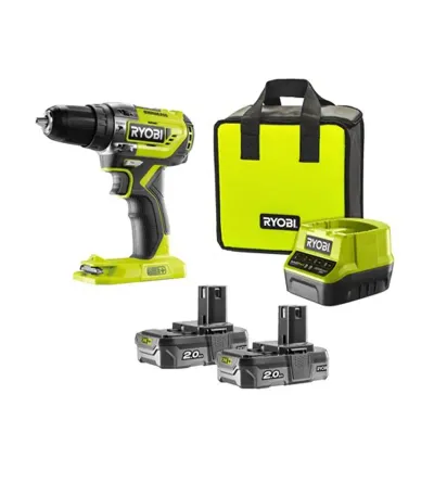 Ryobi Akumulatorska Udarna Bušilica Odvijač U Setu sa Dvije Baterije 2.0 Ah I Punjačem 18V Brushless R18Pd5-220S