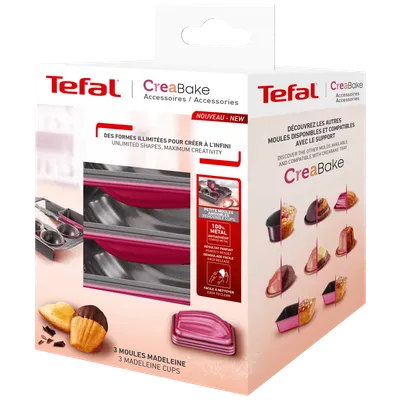 Tefal Kalup za madeline, 3 komada, CreaBake - J30799904, Roze