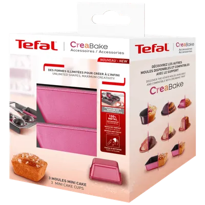 Tefal Kalup za mini kolače, 3 komada, CreaBake - J3079804, Roze