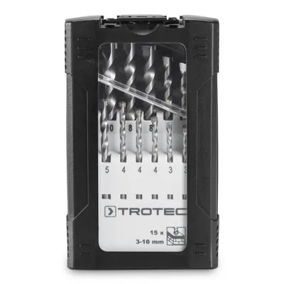 Trotec Set Svrdla za Kamen, 15-Dijelni, Crna