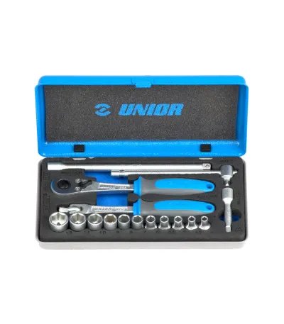 Unior Ključevi nasadni, prihvat 1/4”, u metalnoj kutiji 188BI