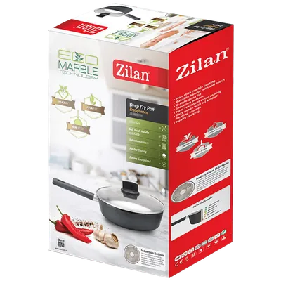 Zilan Tava sa staklenim poklopcem, 28 cm - ZLN0898, Crna