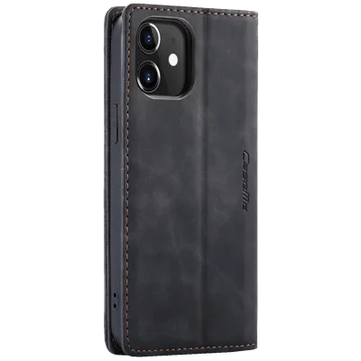 CaseMe Futrola preklopna za iPhone 12/12 Pro Max, koža, crna - Flip Lea. P. Case iPhone 12/12 Pro, Crna