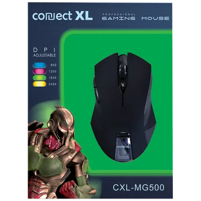 Connect XL Miš optički, 2400dpi GAMER, USB, 6 tipki - CXL-MG500, Crni
