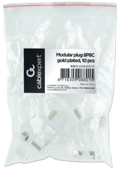 Gembird PLUG3UP6/10 LAN konektor RJ45, CAT5, 10 komada