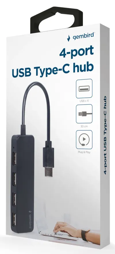 Gembird UHB-CM-U2P4-01 Hub, 4xTip-C, crna