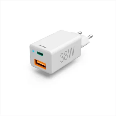 HAMA punjač za telefone s brzim punjenjem Tip-A + Tip-C 38W 201640