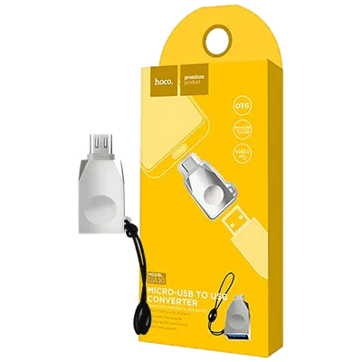 Hoco Adapter micro USB na USB, OTG - UA10 Micro-USB to USB, Sivi