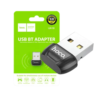 Hoco Adapter USB to Bluetooth v5.0, UA18, Crni