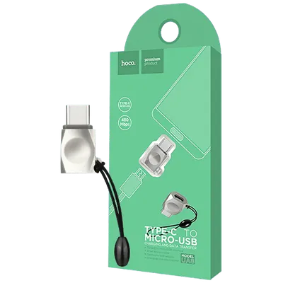 Hoco Adapter USB type C / Micro USB, OTG - UA8 Type C to Micro USBm Sivi