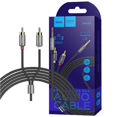 Hoco Audio kabl RCA na 3.5 mm, dužina 1.5 metar - UPA 10 RCA to 3.5mm, Crni
