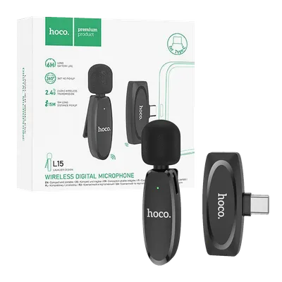 Hoco Bežični mikrofon sa USB type C konetktorom - L15 , Crni