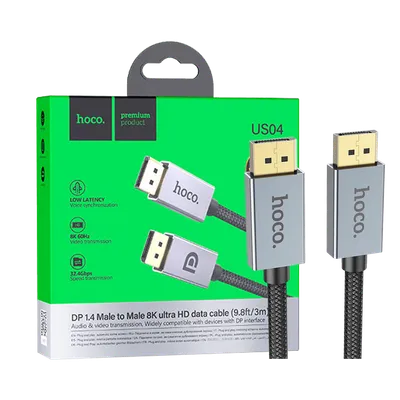 Hoco Kabl display port na display port, US04, 3 met - US04 3M, Sivi