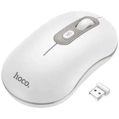 Hoco Miš bežični, optički, 1600 dpi, 2.4 GHz, USB nano - GM21 Platinum , Bijeli