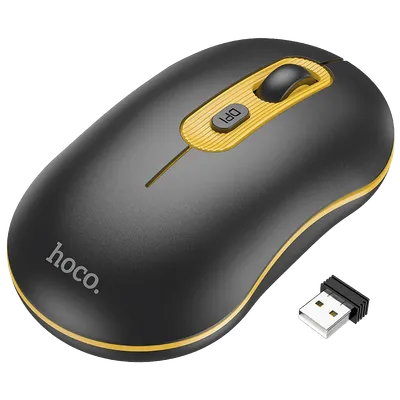 Hoco Miš bežični, optički, 1600 dpi, 2.4 GHz, USB nano - GM21 Platinum , Crni