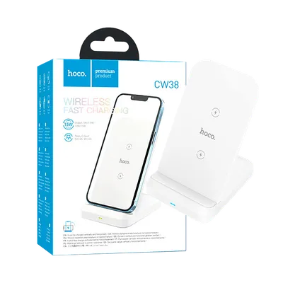 Hoco Punjač kućni, bežični, docking station, 15 W - CW38, Bijeli