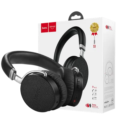 Hoco Slušalice bežične/žične, ANC Bluetooth, mikrofon, 20h rada - S3 Nature sound, Crne