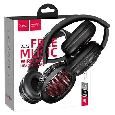 Hoco Slušalice bežične / žične, Bluetooth, mikrofon, 8h rada - W23, Crne