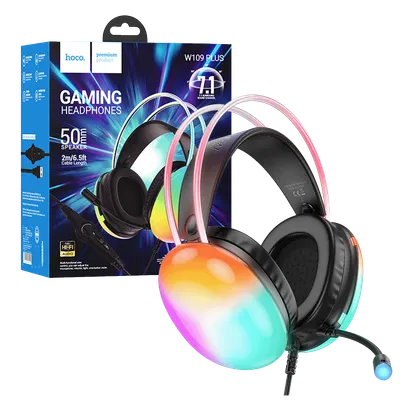 Hoco Slušalice sa mikrofonom, gaming, USB, LED - W109 Plus Rich, Roze