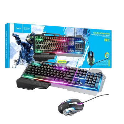 Hoco Tipkovnica+miš, gaming set, RGB osvjetljenje, USB - GM12