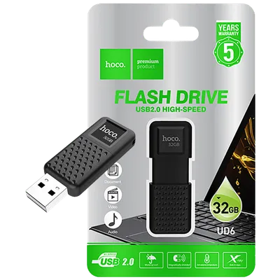 Hoco USB Flash Drive 32GB, USB 2.0, UD6 Intelligent/32GB, Crni