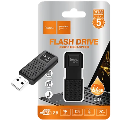 Hoco USB Flash Drive 64GB, USB 2.0, UD6 Intelligent/64GB, Crni