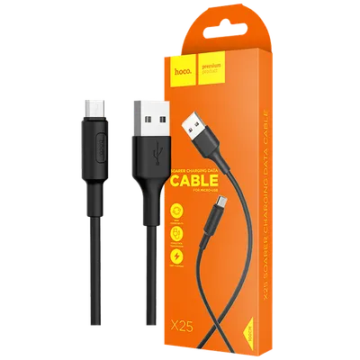 Hoco USB kabl za smartphone, micro USB kabl, 1 met., 2 A, crna - X25 Soarer Micro USB, Crni