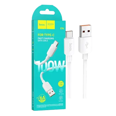 Hoco USB kabl za smartphone, USB-A to type C, 100W, bijela - X96 Hyper, 100W, Bijeli