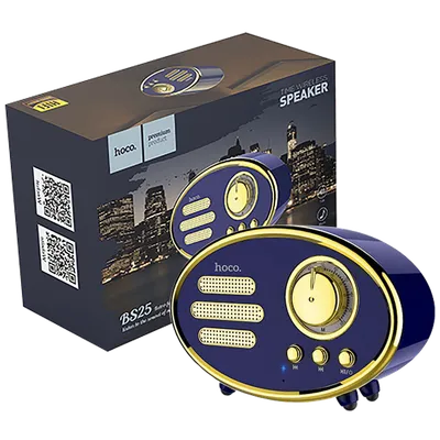 Hoco Zvučnik bežični, Bluetooth,retro, 1200 mAh, 5 h, 5 W - BS25 Time, Plavi