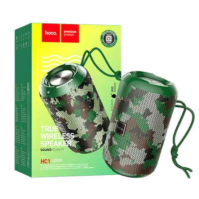 Hoco Zvučnik bežični, Hoco HC1, Bluetooth, 1200mAh, 5W, IPX5 - HC1 Camouflage, Zeleni