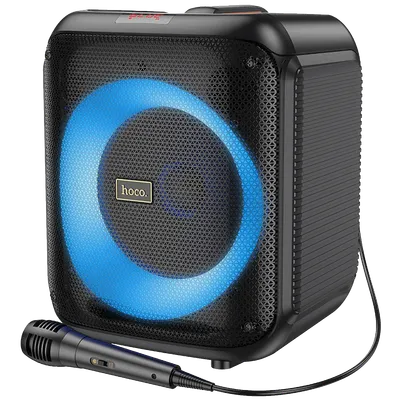 Hoco Zvučnik bežični sa mikrofonom, Bluetooth, RGB LED, 45W - HA1 , Crni