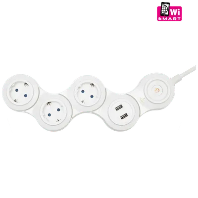 Home Produžni kabl, SMART, podesivi, 3 utičnice, 1.5mm², USB, WiFi - NVH 03K/WIFI, Bijeli