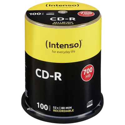 Intenso CD-R 700MB (80 min.) pak. 100 komada Cake Box - CD-R700MB/100Cake, Crni