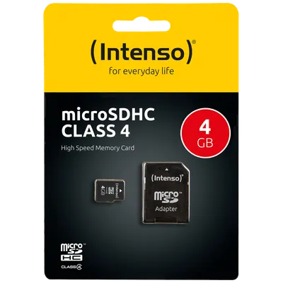 Intenso Micro SD Kartica 4GB Class 4 sa adapterom, Crna
