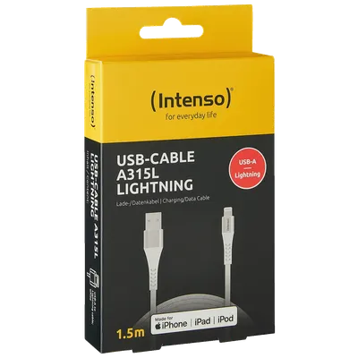 Intenso USB kabl za smartphone, USB - A to Lightning, 1.5 met. - USB-Cable A315L, Bijeli