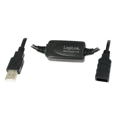 LogiLink Kabal USB 2.0 Active Repeater 10m UA0143, Crni