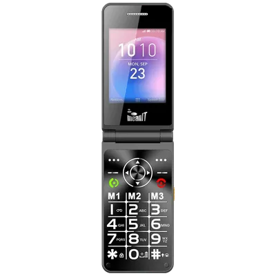 MeanIT Telefon mobilni , 2.8" zaslon, velike "M" tipke - Flip XXL, Crni