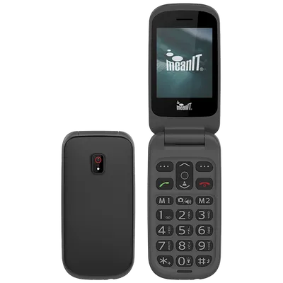 MeanIT Telefon mobilni, Dual SIM, 2.4", SOS tipka, veliki znakovi - FLIP 1, Crni