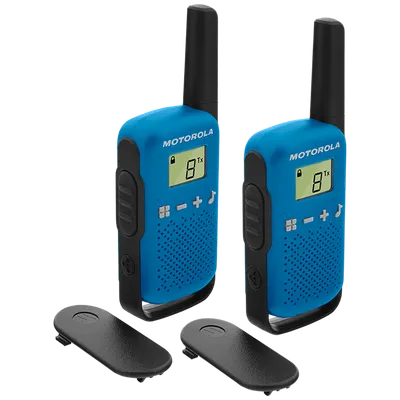 Motorola Walkie Talkie, domet 4 km, 16 kanala - TLKR T42 BL, Crni
