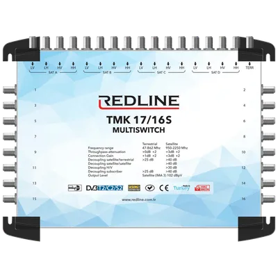 REDLINE Multišalter 4 satelita na 16 utičnica - TMK 17/16S, Crni