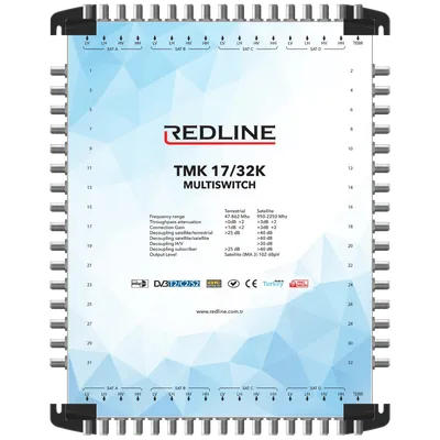 REDLINE Multišalter 4 satelita na 32 utičnice,kaskadni(bez adaptera) - TMK 17/32K, Crni