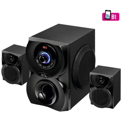SAL Zvučnik, set 2.1 stereo, Bluetooth, MP3, FM radio, AUX - BT 201, Crni