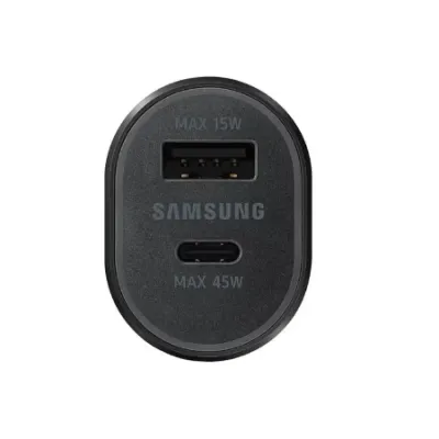 Samsung auto punjač za telefon, Type-C, USB-A, crni