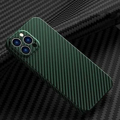 Silikonska maska carbon za iPhone14 pro max, Zelena