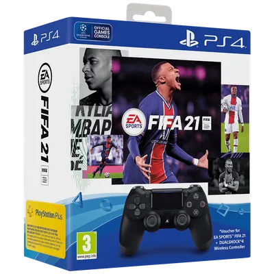 Sony SET Dualshock Controller v2+FIFA 21+FUT VCH+PS Plus 14 dana - SET Kontroler+FIFA21+14d, Crni