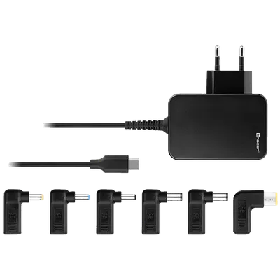 Tracer Punjač za laptop, univerzalni, 7u1, 65W - NOTEBOOK CHARGER PRIME 65W 7IN1, Crni