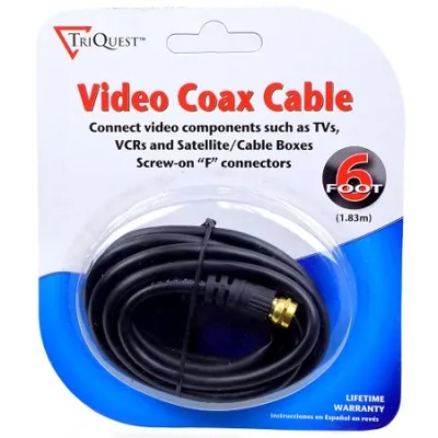 TriQuest Kabal Coaxial RG59 M/M 1.8m, Crni