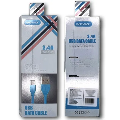 Wewo Brzi USB data kabl wca-05 2.4a 1m, Plavi